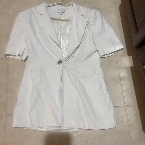 Eudon Choi Linen Short Sleeve White Blazer – Women’s Size 8 - Picture 14 of 16
